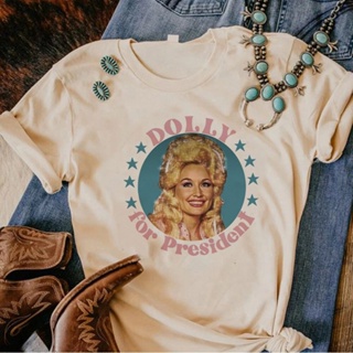 เสื้อยืด พิมพ์ลายกราฟิกการ์ตูนอนิเมะ Dolly Parton Y2K สไตล์ญี่ปุ่น สําหรับผู้หญิง