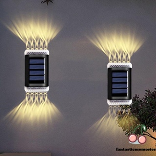 โคมไฟติดผนัง อเนกประสงค์ กันน้ํา กันฝน ใช้พลังงานแสงอาทิตย์ สําหรับตกแต่งบ้าน สวน รั้ว ระเบียง กลางแจ้ง