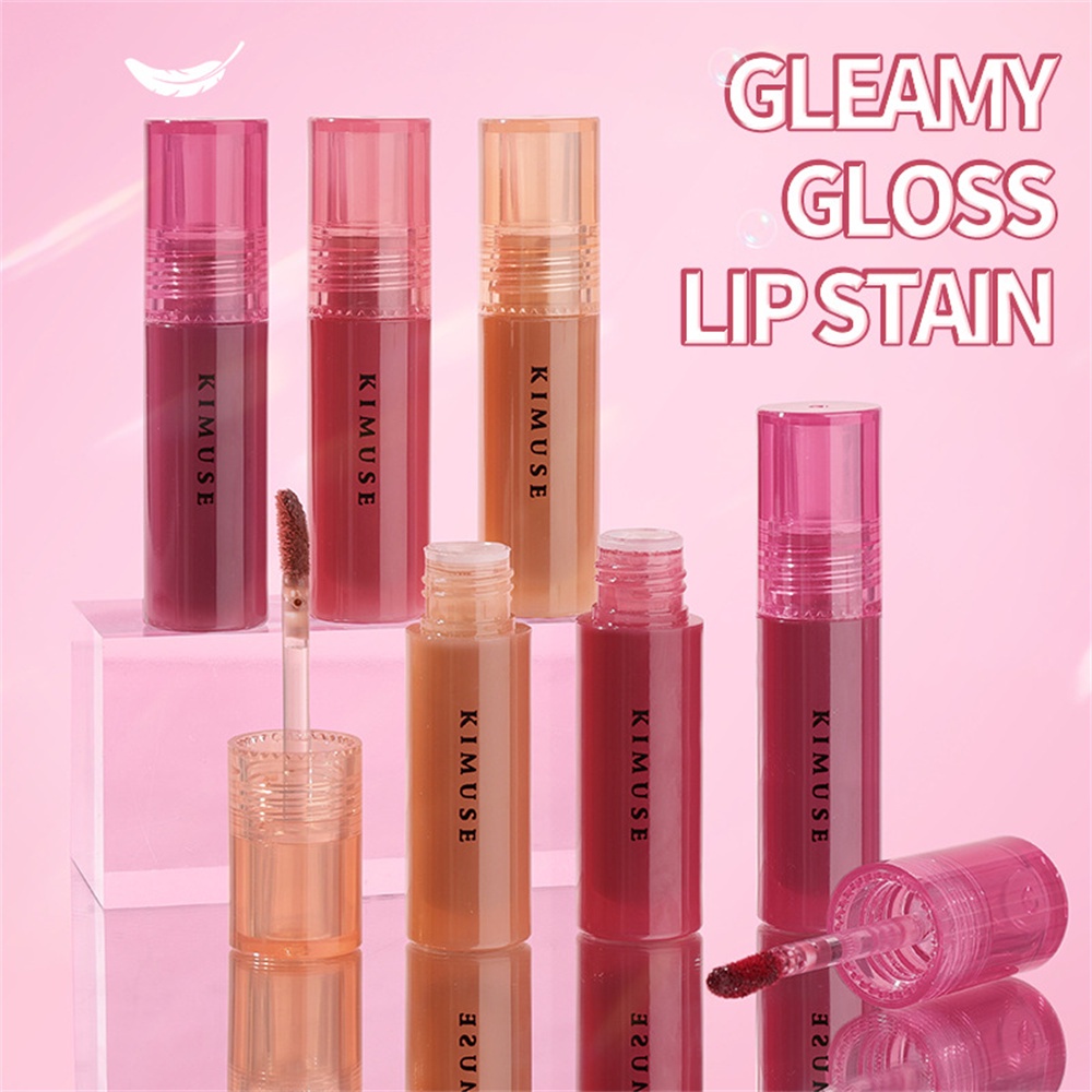 kimuse-ลิปกลอสให้ความชุ่มชื้นหลากสี-lip-essence-ลิปสติก-pk-caralan-ทนทานและไม่ซีดจาง