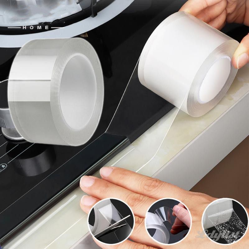 ღ Antimold Waterproof Tape Kitchen Sink Waterproof Sticker Nano Tracsless Single Sided Tape