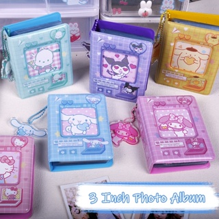 Sanrio Kawaii อัลบั้มรูป 3 นิ้ว พร้อมจี้ 40 ช่อง ลาย Kuromi Melody Hello Kitty น่ารัก สําหรับเก็บการ์ดรูปภาพ ไอดอล ของขวัญวันเกิด