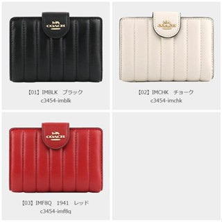 Medium Corner Zip Wallet c3454 กระเป๋าสตางค์ผู้หญิง แท้ COAC H พับครึ่ง ขนาดกลาง กระเป๋าใส่บัตร กระเป๋าใส่เหรียญ