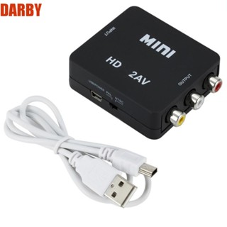 Darby อะแดปเตอร์แปลง HDMI เป็น AV สายเคเบิลชาร์จ USB HDMI เป็น AV แบบพกพา สีดํา ขาว RCA เหลือง แดง ขาว A V Output Format HDMI เป็น AV