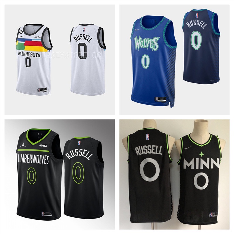 minnesota-timberwolves-0-dangelo-russell-เสื้อสเวตเตอร์ของเสื้อบาสเก็ตบอล-nba-jersey