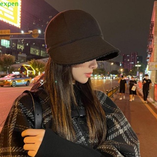 Expen หมวกเบสบอล ผ้ากํามะหยี่ สไตล์เกาหลี เรียบง่าย ให้ความอบอุ่น เหมาะกับฤดูใบไม้ร่วง สําหรับผู้หญิง