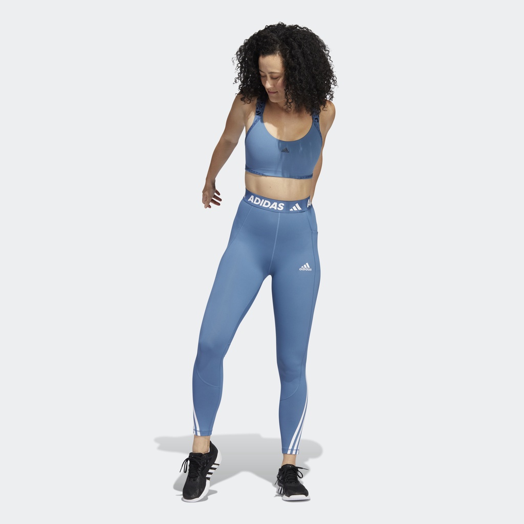 adidas-เทรนนิง-กางเกงรัดรูปออกกำลังกายขายาว-techfit-3-stripes-ผู้หญิง-สีน้ำเงิน-hd4493