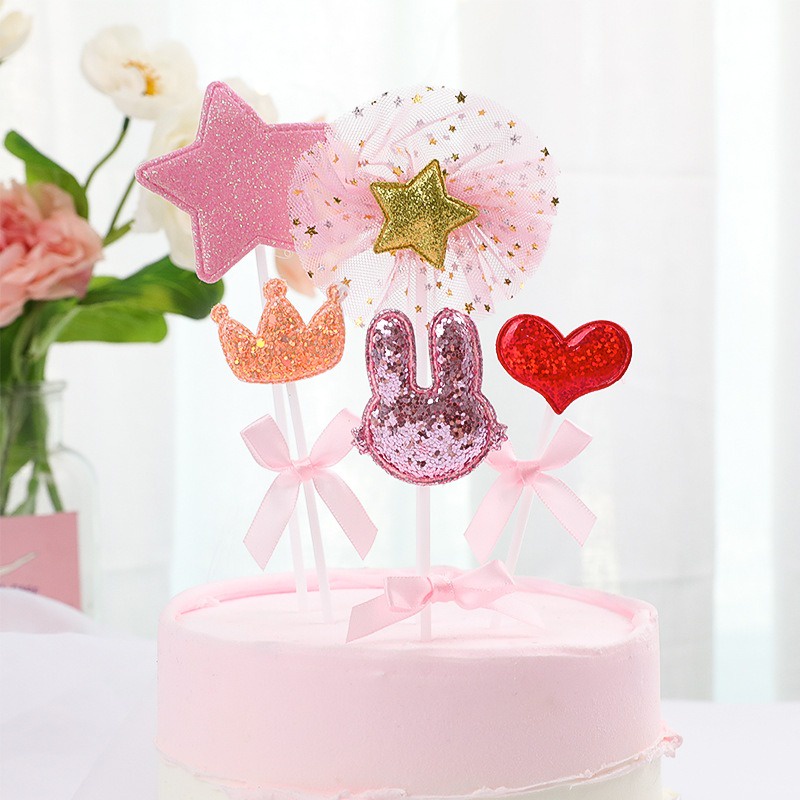 cakelove-5-ชิ้น-ล็อต-มงกุฎหัวใจ-สีชมพู-เค้กวันเกิด-ท็อปเปอร์-คัพเค้ก-ตกแต่ง-อาบน้ําเด็ก-ปาร์ตี้วันเกิด-งานแต่งงาน-โปรดปราน