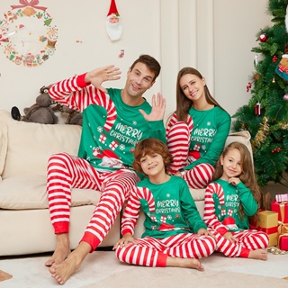 Family Christmas Matching Pajamas Set Striped Clothes Baby Rompers Lounge Wear Xmas Family Look Pyjamas Outfits