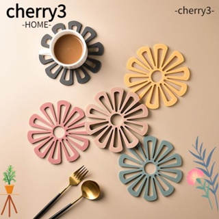 Cherry3 แผ่นรองจาน ชาม กันลื่น หนา 6 สี สําหรับบ้าน