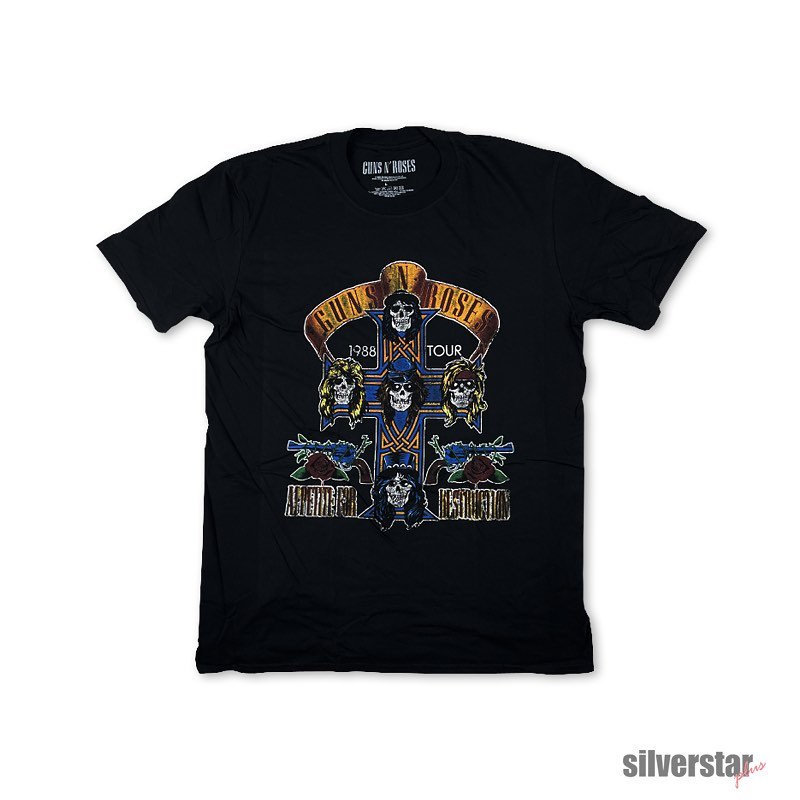 Guns N' Roses T-Shirt Ufficiale Unisex - Nj Summer Jam 1988 - Logo Band, Cotone Morbido, Nero, Taglia L
