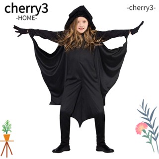 Cherry3 ชุดจั๊มสูทคอสเพลย์ ค้างคาว ค้างคาว สีดํา สําหรับเด็กผู้ชาย และเด็กผู้หญิง