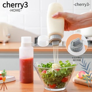 Cherry3 ขวดบีบซอส เครื่องปรุง น้ําผึ้ง 5 หลุม 350 มล. พร้อมสเกล และฝาปิด