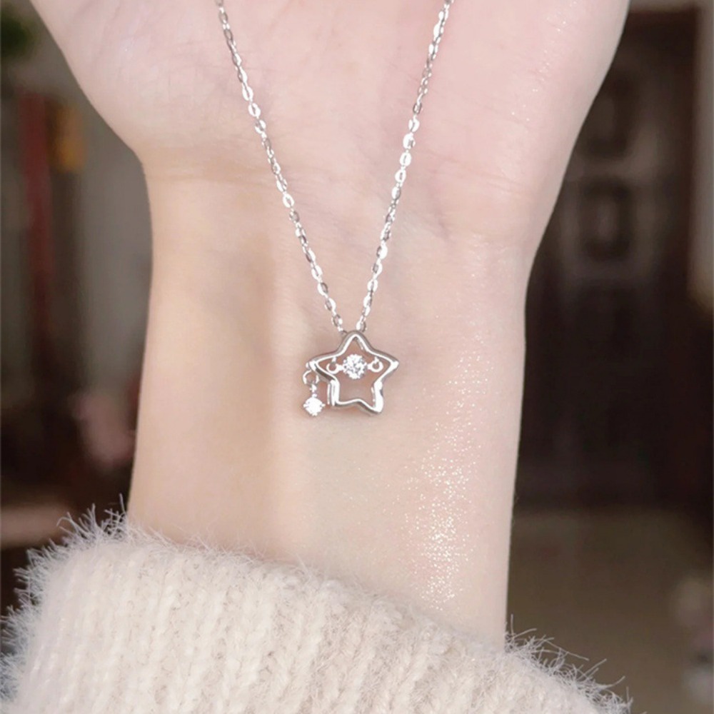 สร้อยคอโซ่-จี้รูปหัวใจ-ดาวห้าแฉก-ขนาดเล็ก-เหมาะกับของขวัญวันเกิด-สําหรับเด็กผู้หญิง