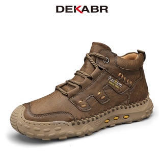 Dekabr รองเท้าบูทหนัง PU หุ้มข้อเท้า แฮนด์เมด คุณภาพสูง ให้ความอบอุ่น แฟชั่นฤดูหนาว สําหรับผู้ชาย ไซซ์ 38-46