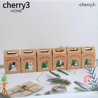 Cherry3 ถุงขนม ลายซานตาคลอส สโนว์แมน ของขวัญ สําหรับปาร์ตี้คริสต์มาส 24 ชิ้น