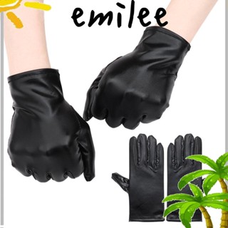 Emilee ถุงมือหนัง PU สไตล์โกธิค พังก์ โลลิต้า แต่งตัว