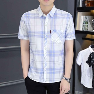 Spot ultra-high CP value] boys shirts summer new mens short-sleeved shirts slim Korean fashion pocket mens shirts casual handsome shirt boys wear