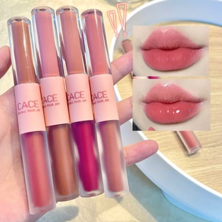 Spot# CACE fun double-headed lip glaze 6 colors available popular makeup cheap student lipstick matte hot push factory wholesale 8jj