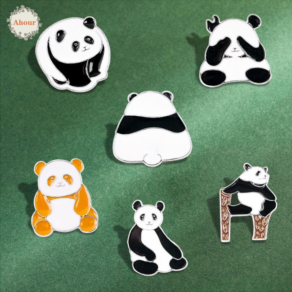 ahour-เข็มกลัด-รูปการ์ตูนแพนด้า-สัตว์-เครื่องประดับ-เสื้อผ้า