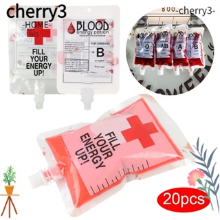 Cherry3 ถุงเลือดแวมไพร์ PVC เกรดอาหาร ขนาด 250 มล. สําหรับตกแต่งปาร์ตี้ฮาโลวีน