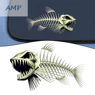 ⚡NEW 8⚡28*15 Horror Skeleton Fish Fishing Car Decal Model Motorcycle Decal Accessories