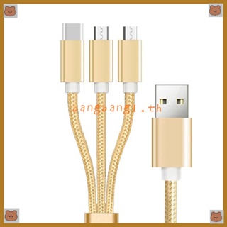 Bang สายชาร์จ USB2 0 TypeA ตัวผู้ เป็น 2 Micro USB ตัวผู้ TypeC สําหรับโทรศัพท์มือถือ แท็บเล็ต