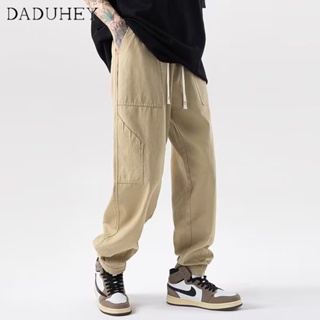 DaDuHey🔥 Mens 2023 New American Fashion Brand Fashion Casual Pants Loose All-Matching Straight Cargo Pants