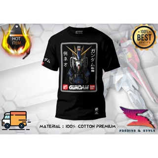  100% Cotton Premium Baju Anime Gundam X Exneo Brand Bandai Tshirt Graphic Tee_01