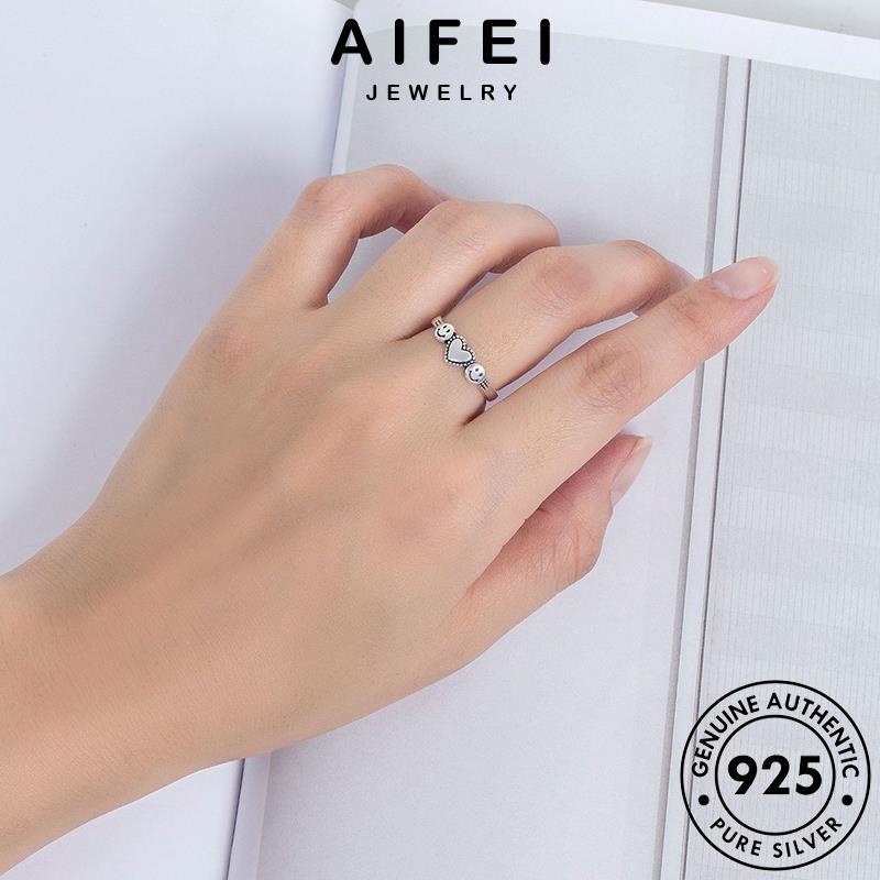 aifei-jewelry-เครื่องประดับ-เงิน-ยิ้มหวานหัวใจ-ผู้หญิง-silver-เครื่องประดับ-แฟชั่น-ต้นฉบับ-925-เกาหลี-แท้-แหวน-r229