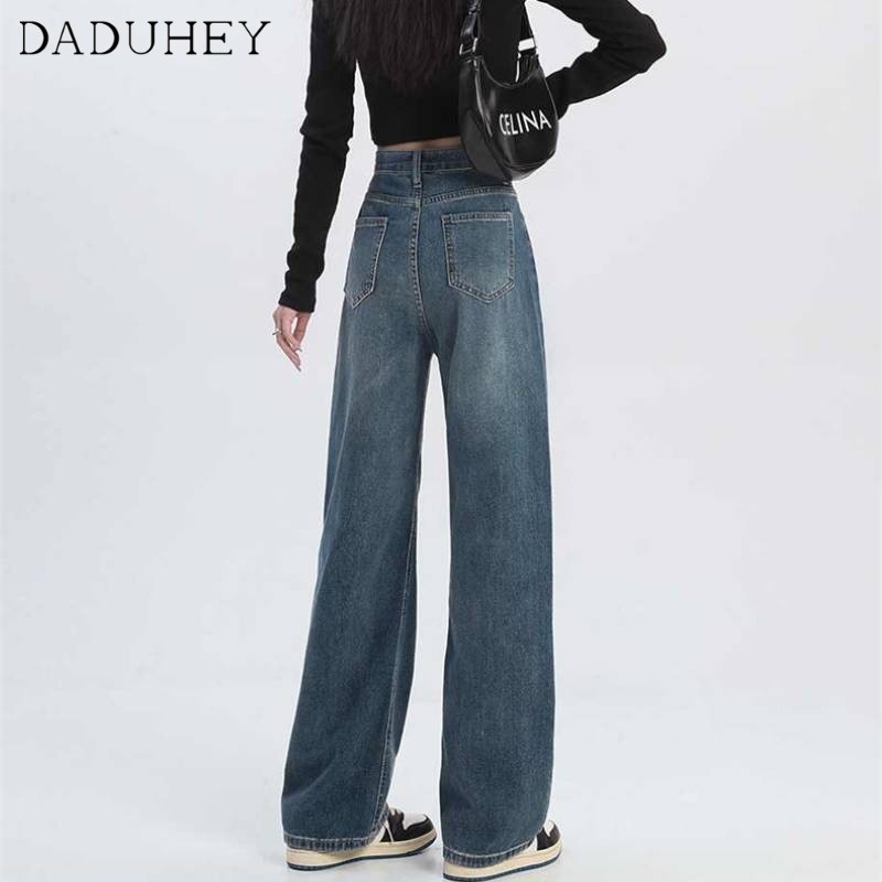daduhey-2023-new-korean-style-washed-retro-jeans-women-niche-fashion-high-waist-loose-wide-leg-casual-mop-pants