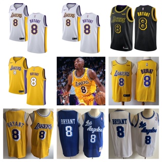Los Angeles Lakers #8 Kobe Bryant เสื้อบาสเก็ตบอลสีดำของผู้ชายสั้น -เสื้อยืดกีฬา