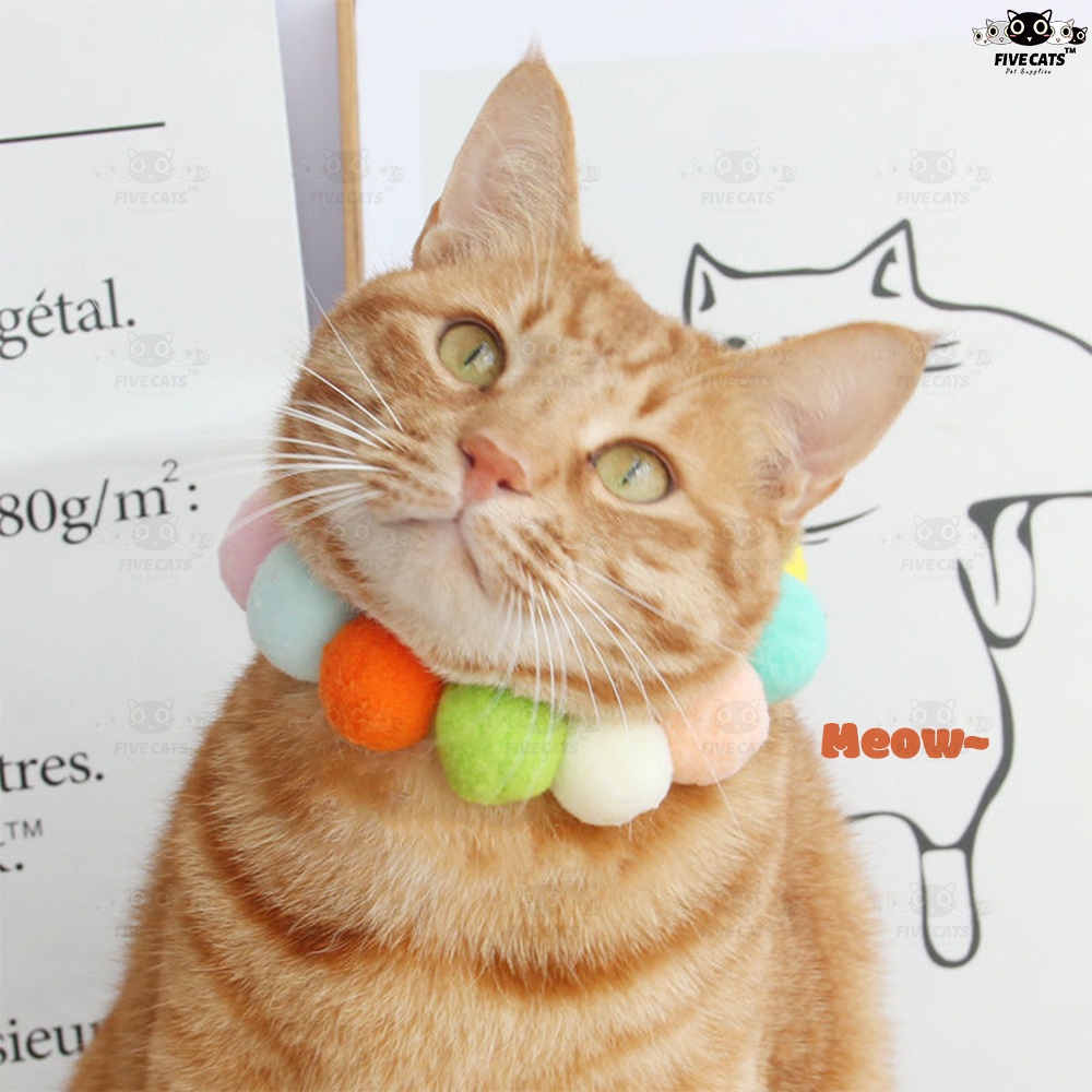 ภาพสินค้าปลอกคอ ผ้าพันคอ ประดับลูกบอล หลากสีสัน เหมาะกับเทศกาลฮาโลวีน สําหรับสัตว์เลี้ยง สุนัข แมว จากร้าน fivecats.th บน Shopee ภาพที่ 8