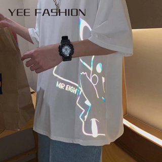 Yee Fashion เสื้อยืดผู้ชาย ชุดเซ็ทผู้ชาย กางเกงขาสั้นผู้ชาย สไตล์เกาหลี TZ23042005