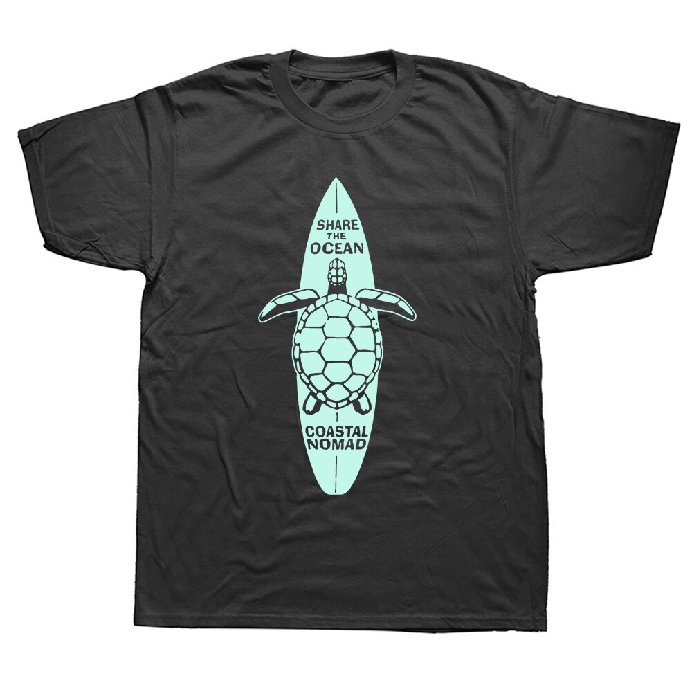 aabเสื้อยืดผ้าฝ้ายพรีเมี่ยม-ใหม่-เสื้อยืดแขนสั้น-พิมพ์ลาย-sup-surf-paddle-board-surfing-ocean-sea-turtle-แฟชั่นสําหรับผู