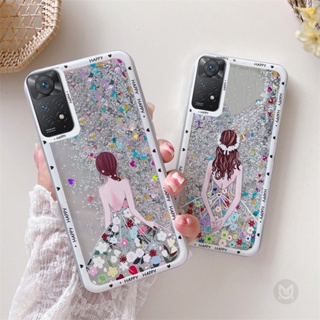 เคสโทรศัพท์มือถือ มีทรายไหล ประดับเลื่อมกลิตเตอร์ สําหรับ Xiaomi Poco X5Pro X3GT M3Pro M4Pro F3 Mi 11 11Lite 12 10T Pro 13 Redmi 9T Note 10 12 Pro