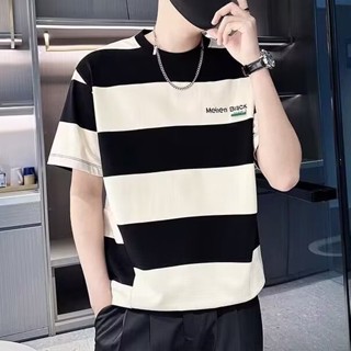 เสื้อยืดคอกลม แขนสั้น พิมพ์ลายตัวอักษร ไอคอน สไตล์เกาหลี เรียบง่าย เข้ากับทุกการแต่งกาย ฤดูร้อน สําหรับผู้ชาย นักเรียน