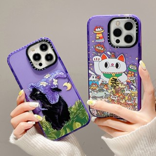 Casetify เคสโทรศัพท์มือถือแบบนิ่ม ลายแมวร่ํารวย สีชมพู สําหรับ iPhone 14 13 12 11 Pro Max