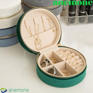 Anemone กล่องเครื่องประดับ แบบพกพา สไตล์วินเทจ สะดวก ผู้หญิง สร้อยคอ สีพื้น ที่ใส่สร้อยข้อมือ มัลติฟังก์ชั่น ที่จัดระเบียบเครื่องประดับ