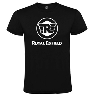 เสื้อยืดผ้าฝ้าย 100% พิมพ์ลายโลโก้ roly royal enfield สีดํา สําหรับผู้ชาย ไซซ์ s Ml xl xxl