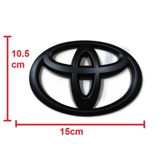 *แนะนำ* โลโก้ toyota logo สีดำด้านขนาด 15  x 10.5 cm สำหรับรถ  toyota commuter yaris จำนวน 1 ตัว