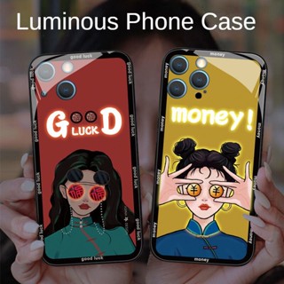 Samsung Galaxy S23 Plus S22 Ultra S21 FE A54 A14 A24 A33 A34 A53 A73 A23 A13 4G 5G M13 M53 M33 A32 A52 A52S Cool Girl Luminous LED Incoming Call Light Case Cover