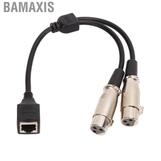 Bamaxis Dual XLR 3Pin To RJ45  Cable Stage Lighting Signal Metal 9.8in Resistant Pulling and Inserting for DMX Transmission
