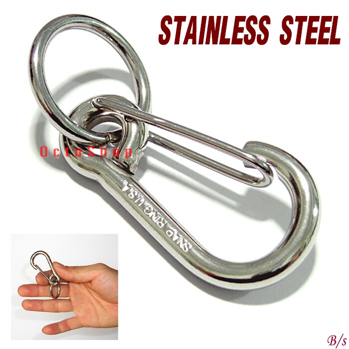พวงกุญแจ SNAP RING USA. สแตนเลสแท้ CARABINERS สแน็ปลิงค์พวงกุญแจ