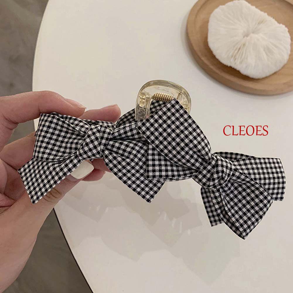 cleoes-sweet-korean-style-hairpins-simple-shark-clip-women-hair-claw-elegant-bowknot-solid-color-temperament-lattice-acrylic-hair-accessories-multicolor