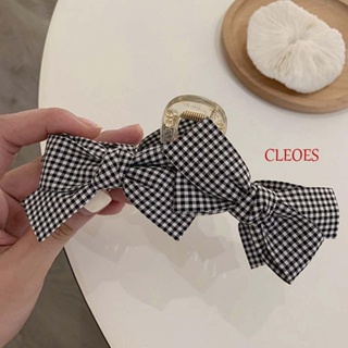 CLEOES Sweet Korean Style Hairpins Simple Shark Clip Women Hair Claw Elegant Bowknot Solid Color Temperament Lattice Acrylic Hair Accessories/Multicolor