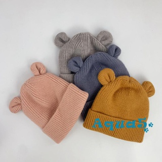 Aqq- หมวกถักนิตติ้ง ลายการ์ตูนหมี ให้ความอบอุ่น สําหรับเด็ก 6-24 เดือน