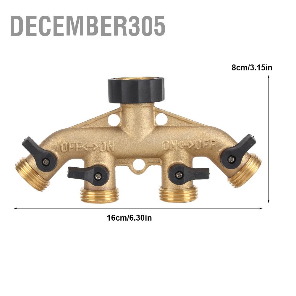 december305-3-4-นิ้วทองเหลือง-4-ทางท่อแยกท่อหัวฉีดสลับแตะเชื่อมต่อสำหรับการชลประทานสวน