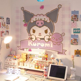 สติกเกอร์วอลเปเปอร์ติดผนัง กันน้ํา ลาย Kuromi MyMelody HelloKitty สําหรับตกแต่งห้องนอน DIY