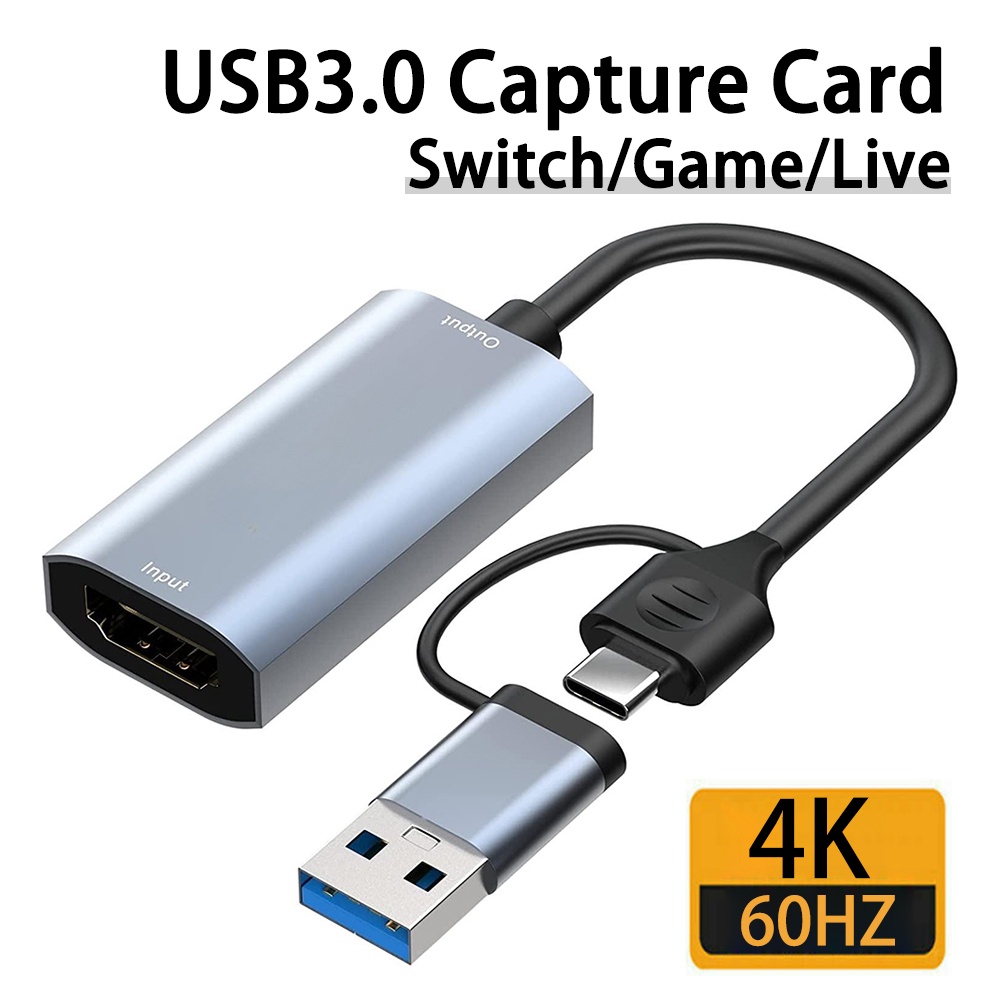 อะแดปเตอร์การ์ดจับภาพวิดีโอ-usb3-0-hdmi-เป็น-usb-c-การ์ดจับภาพเสียง-type-c-สําหรับเครื่องบันทึกวิดีโอสตรีมมิ่ง-เล่นเกม