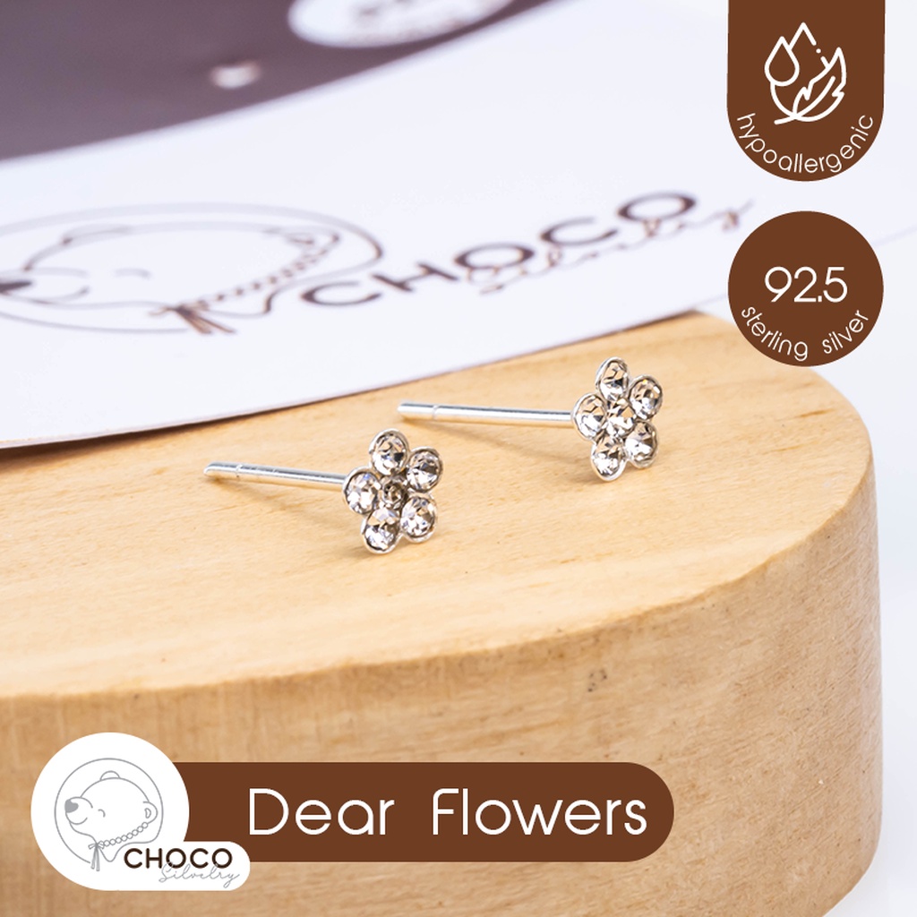 s925-ต่างหูดอกไม้เพชรเงินแท้-cz-diamond-flower-sterling-silver-earrings